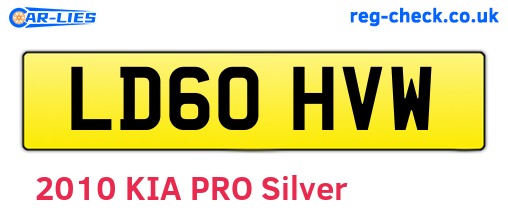 LD60HVW are the vehicle registration plates.