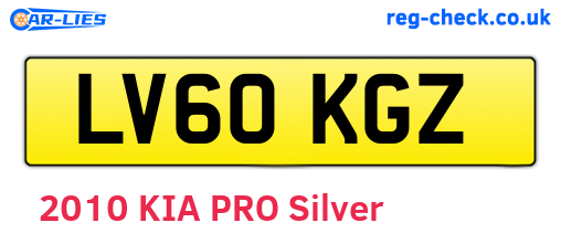 LV60KGZ are the vehicle registration plates.