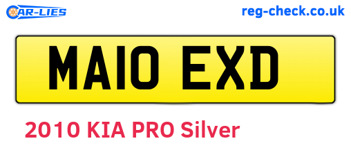 MA10EXD are the vehicle registration plates.