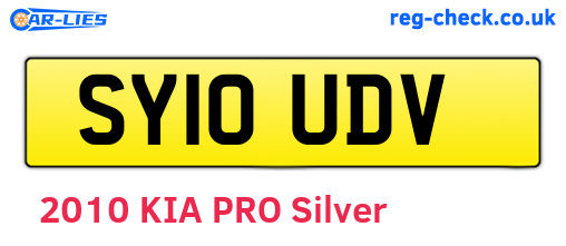 SY10UDV are the vehicle registration plates.