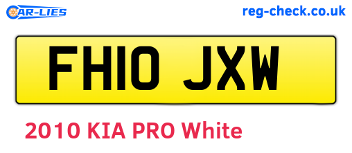 FH10JXW are the vehicle registration plates.