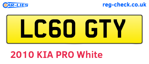 LC60GTY are the vehicle registration plates.