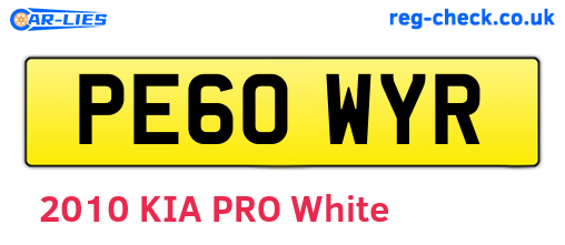 PE60WYR are the vehicle registration plates.