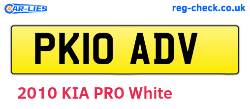 PK10ADV are the vehicle registration plates.