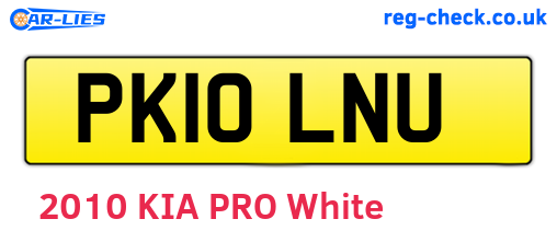 PK10LNU are the vehicle registration plates.