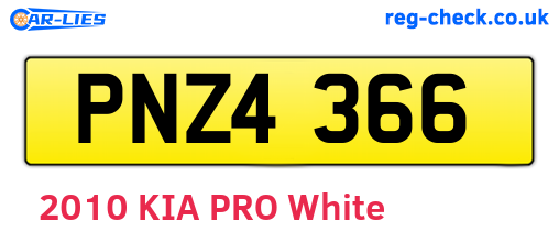 PNZ4366 are the vehicle registration plates.