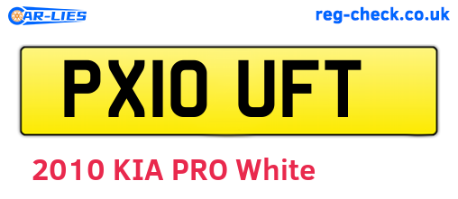 PX10UFT are the vehicle registration plates.