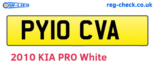 PY10CVA are the vehicle registration plates.