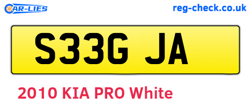 S33GJA are the vehicle registration plates.