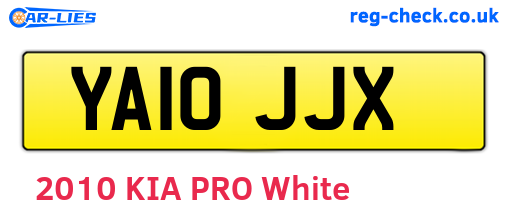 YA10JJX are the vehicle registration plates.