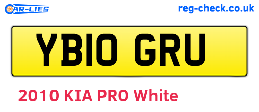 YB10GRU are the vehicle registration plates.