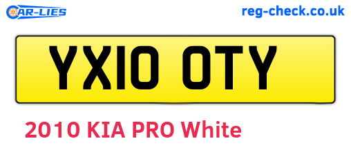 YX10OTY are the vehicle registration plates.