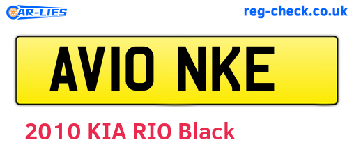 AV10NKE are the vehicle registration plates.