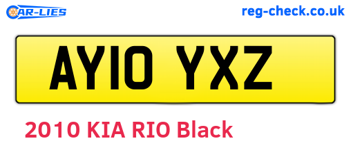 AY10YXZ are the vehicle registration plates.