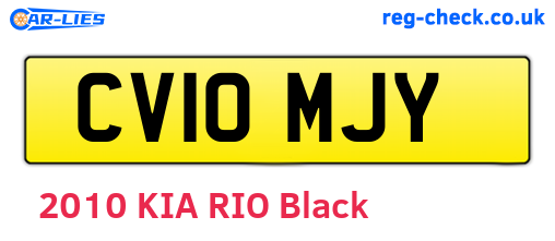 CV10MJY are the vehicle registration plates.