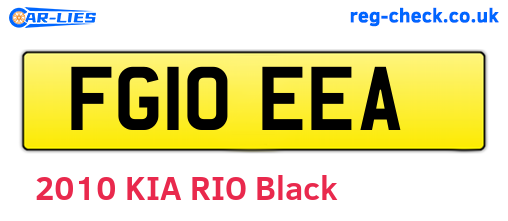 FG10EEA are the vehicle registration plates.
