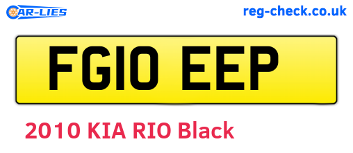 FG10EEP are the vehicle registration plates.