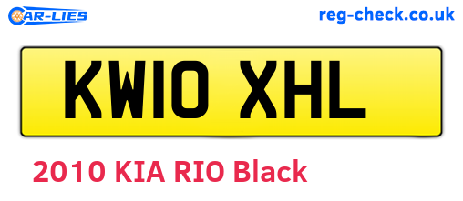 KW10XHL are the vehicle registration plates.