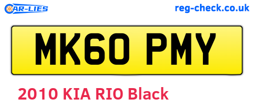 MK60PMY are the vehicle registration plates.