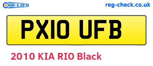 PX10UFB are the vehicle registration plates.