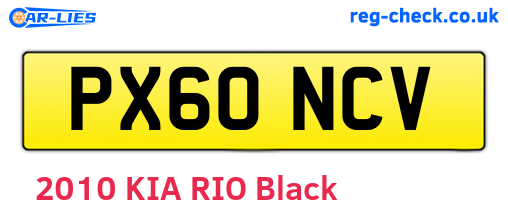 PX60NCV are the vehicle registration plates.