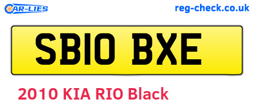 SB10BXE are the vehicle registration plates.