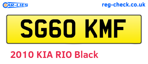 SG60KMF are the vehicle registration plates.