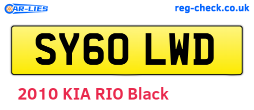 SY60LWD are the vehicle registration plates.