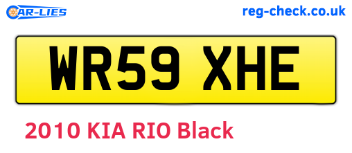WR59XHE are the vehicle registration plates.