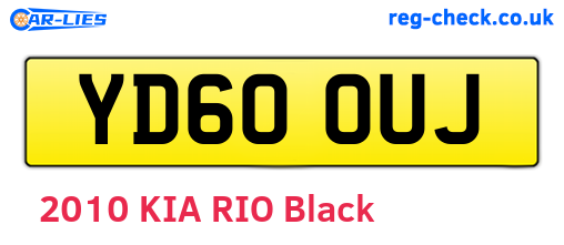 YD60OUJ are the vehicle registration plates.