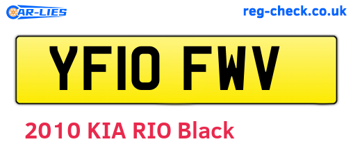 YF10FWV are the vehicle registration plates.