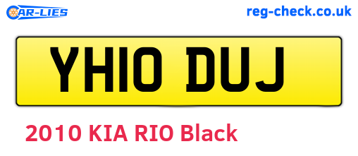 YH10DUJ are the vehicle registration plates.