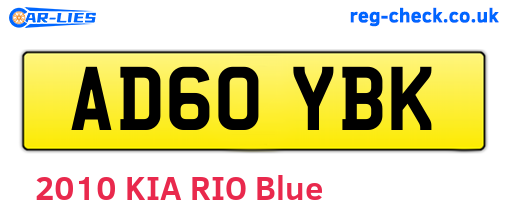 AD60YBK are the vehicle registration plates.