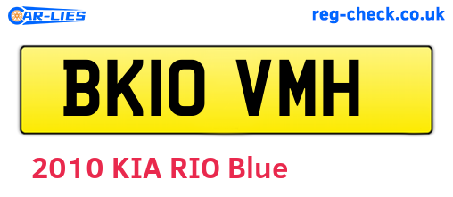 BK10VMH are the vehicle registration plates.