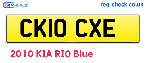 CK10CXE are the vehicle registration plates.