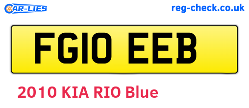FG10EEB are the vehicle registration plates.