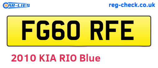 FG60RFE are the vehicle registration plates.