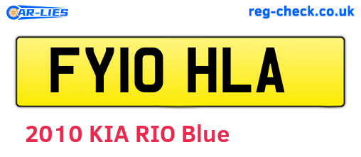 FY10HLA are the vehicle registration plates.