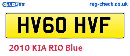 HV60HVF are the vehicle registration plates.