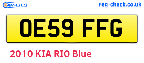 OE59FFG are the vehicle registration plates.