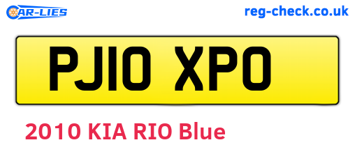 PJ10XPO are the vehicle registration plates.