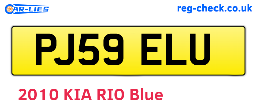 PJ59ELU are the vehicle registration plates.