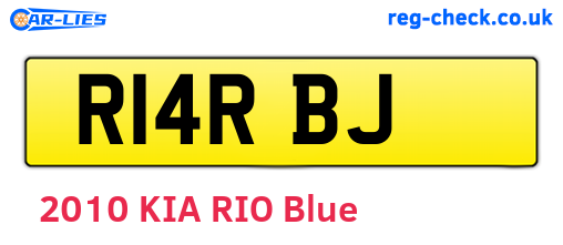 R14RBJ are the vehicle registration plates.