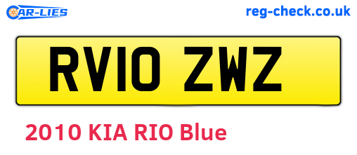RV10ZWZ are the vehicle registration plates.