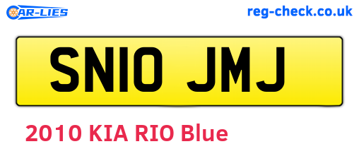 SN10JMJ are the vehicle registration plates.