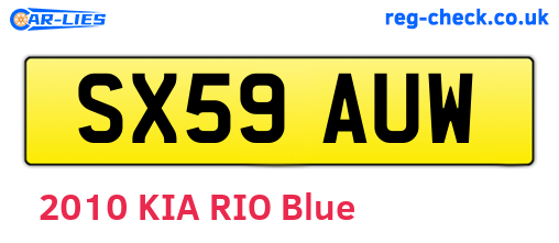 SX59AUW are the vehicle registration plates.
