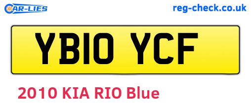 YB10YCF are the vehicle registration plates.