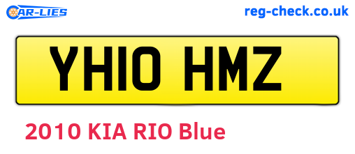 YH10HMZ are the vehicle registration plates.