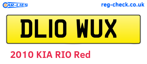 DL10WUX are the vehicle registration plates.