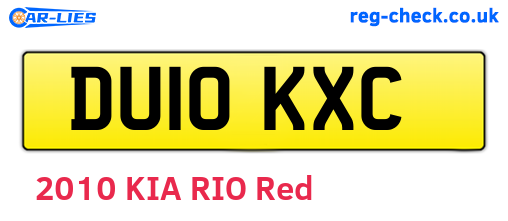 DU10KXC are the vehicle registration plates.